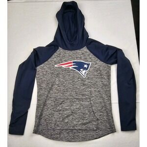 New England Patriots NFL Team Apparel Long Sleeve Hoodie Blue Womens‎ M/S